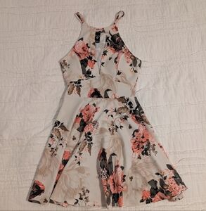 Windsor Floral Print Dress - Pink and Cream